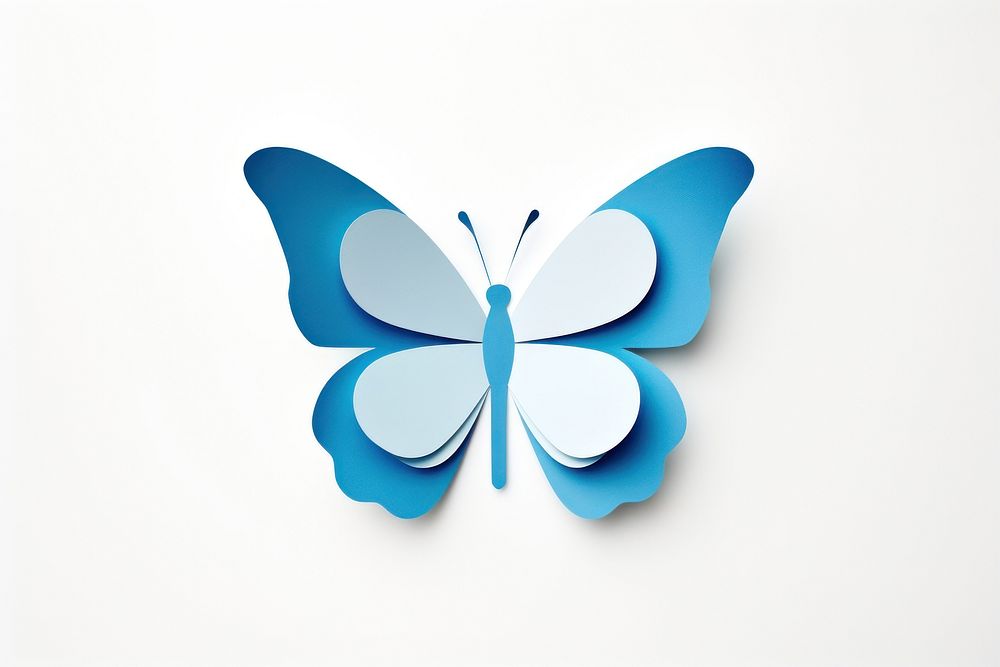 Butterfly paper blue logo. AI generated Image by rawpixel.
