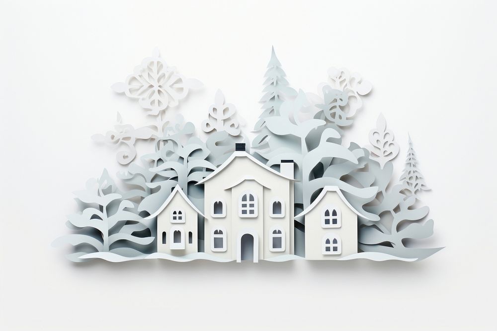 Christmas building snow architecture. AI generated Image by rawpixel.