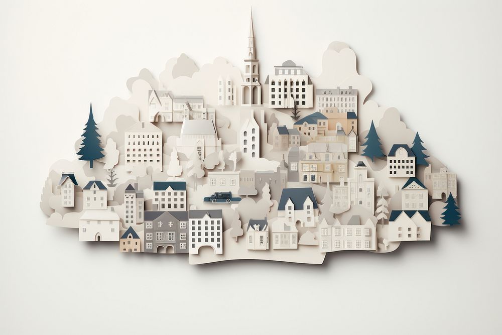 Town architecture building art. AI generated Image by rawpixel.