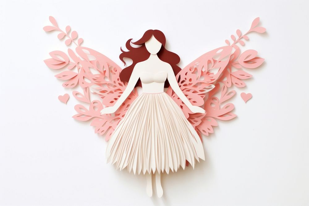 Angel craft art white background. AI generated Image by rawpixel.