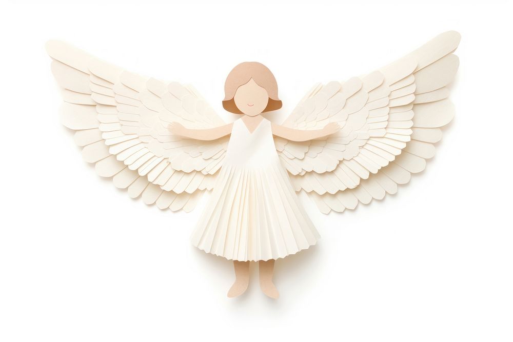 Angel white toy white background. AI generated Image by rawpixel.