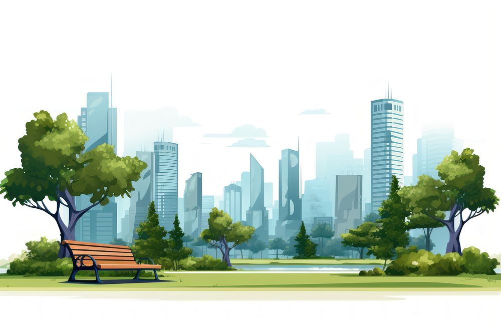 Landscape city park outdoors. AI generated Image by rawpixel.
