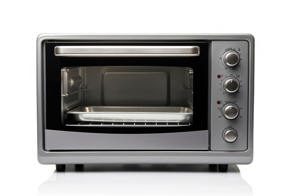 Close electric oven appliance microwave white background. AI generated Image by rawpixel.