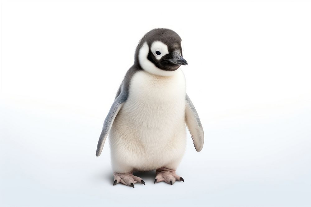 Baby penguin animal bird white background. AI generated Image by rawpixel.