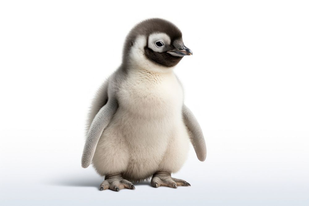 Baby penguin animal bird white background. AI generated Image by rawpixel.