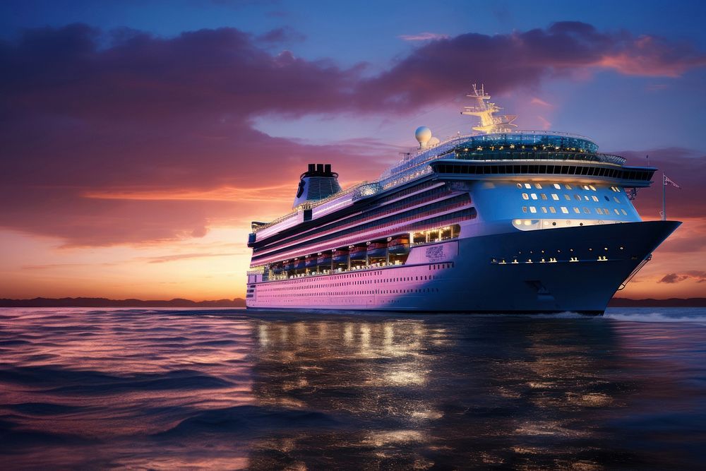 Cruise ship outdoors vehicle boat. AI generated Image by rawpixel.