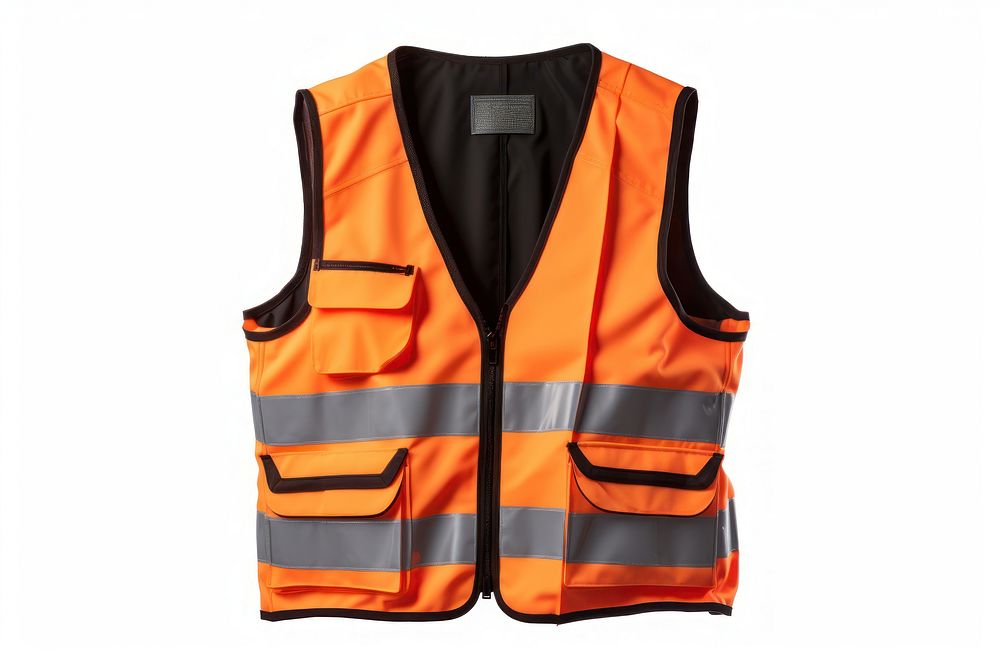 Safety Vest vest white background protection.