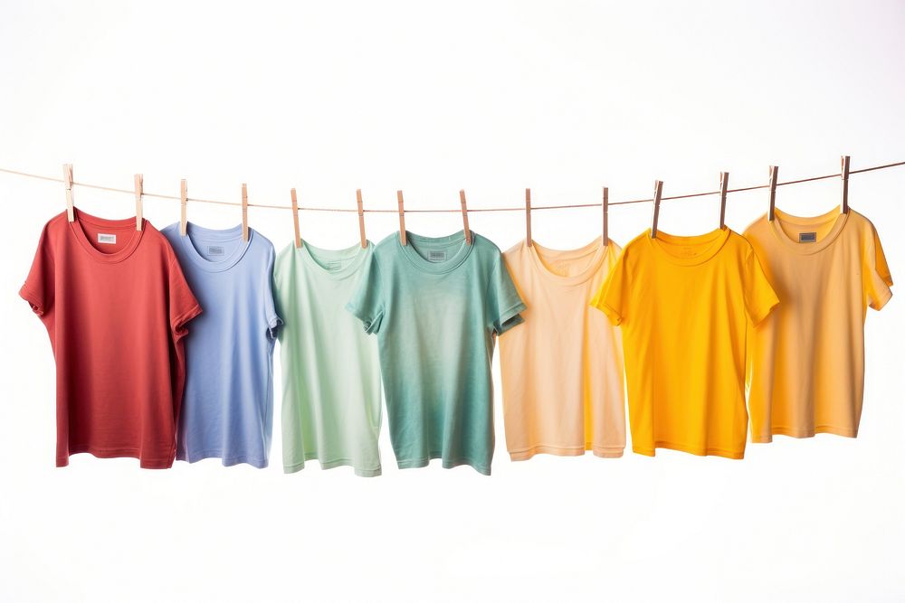 T-shirt sleeve white background clothesline. AI generated Image by rawpixel.