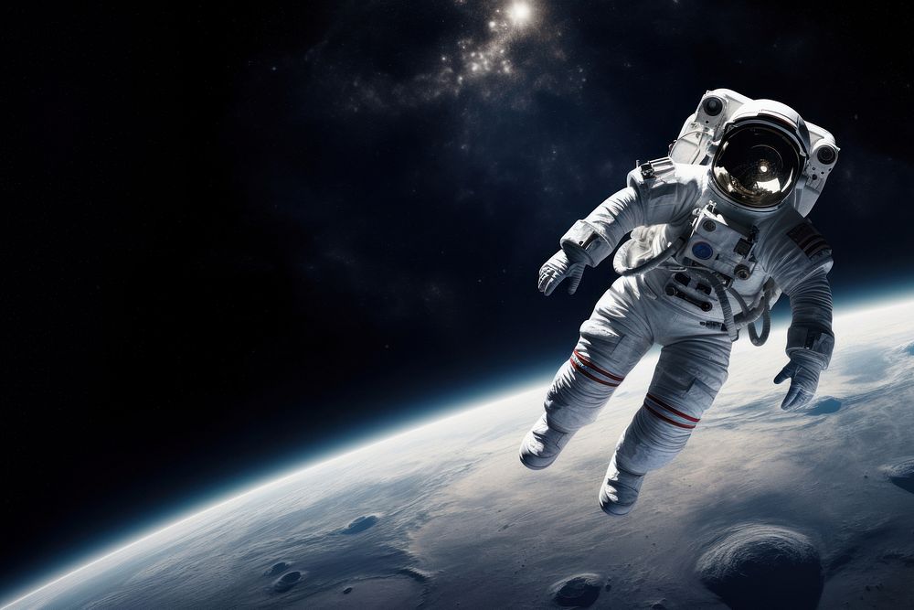 Spacewalk astronomy exploration futuristic. AI generated Image by rawpixel.