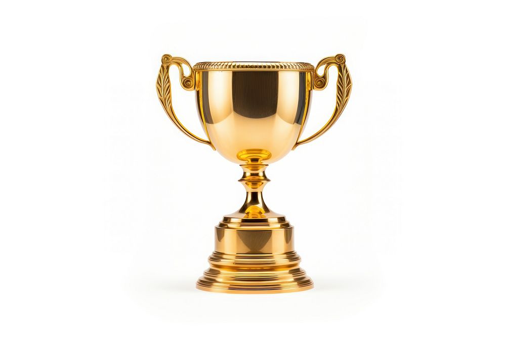 Trophy gold white background achievement. AI generated Image by rawpixel.