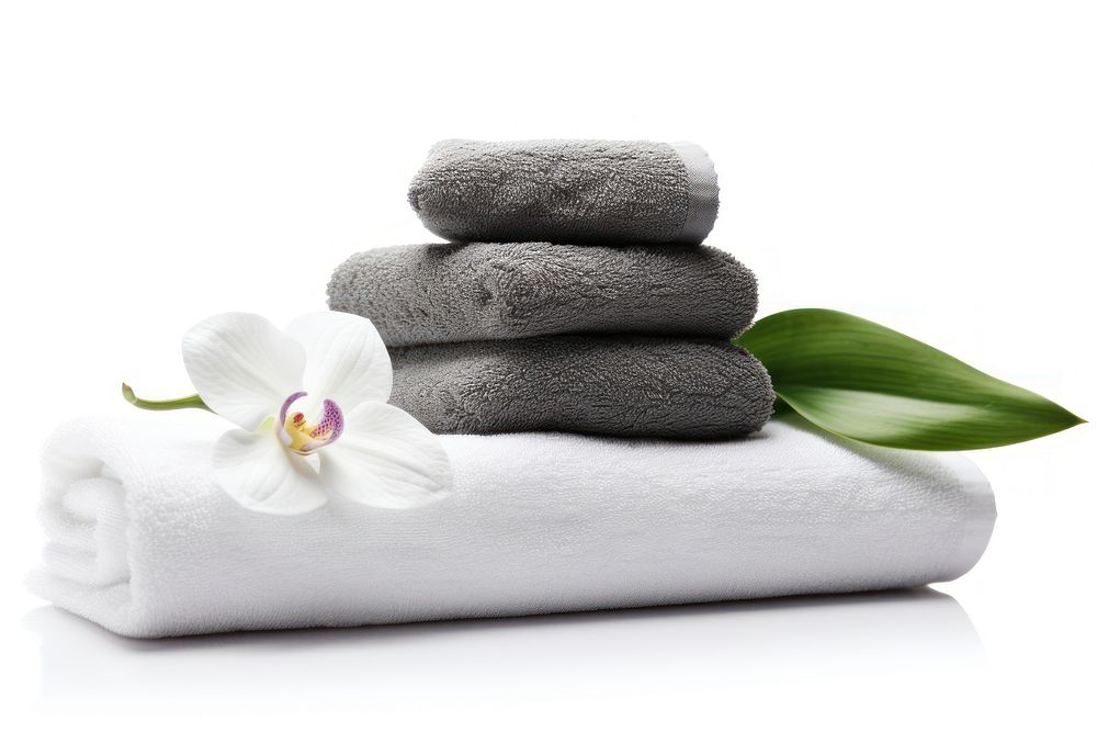Towel white background relaxation zen-like. AI generated Image by rawpixel.