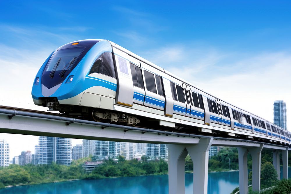 SkyTrain train monorail vehicle. AI generated Image by rawpixel.