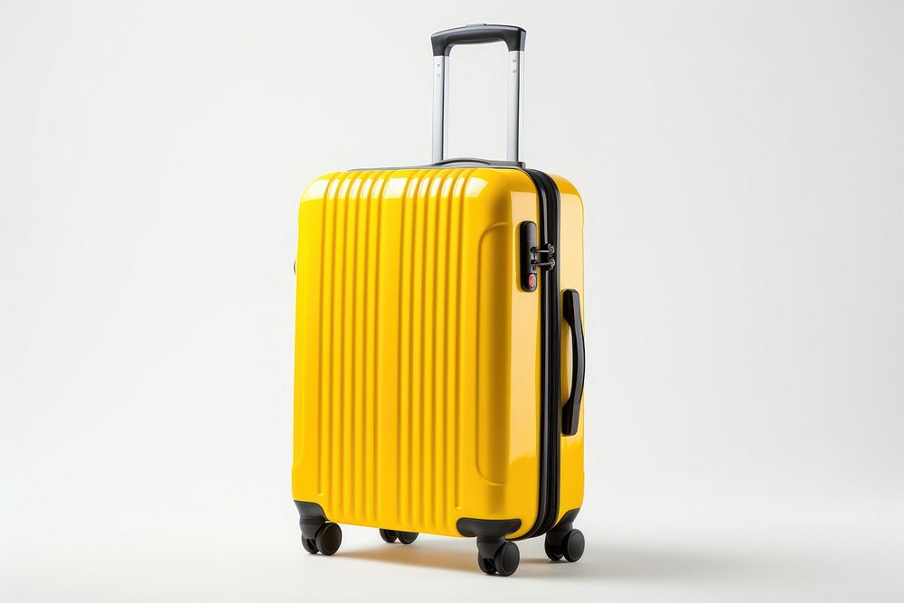 Suitcase luggage travel yellow. AI generated Image by rawpixel.