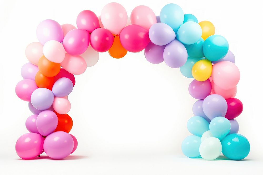Balloon archway white background architecture celebration. AI generated Image by rawpixel.