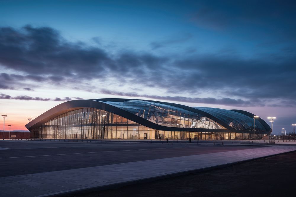 Architecture building airport stadium. AI generated Image by rawpixel.