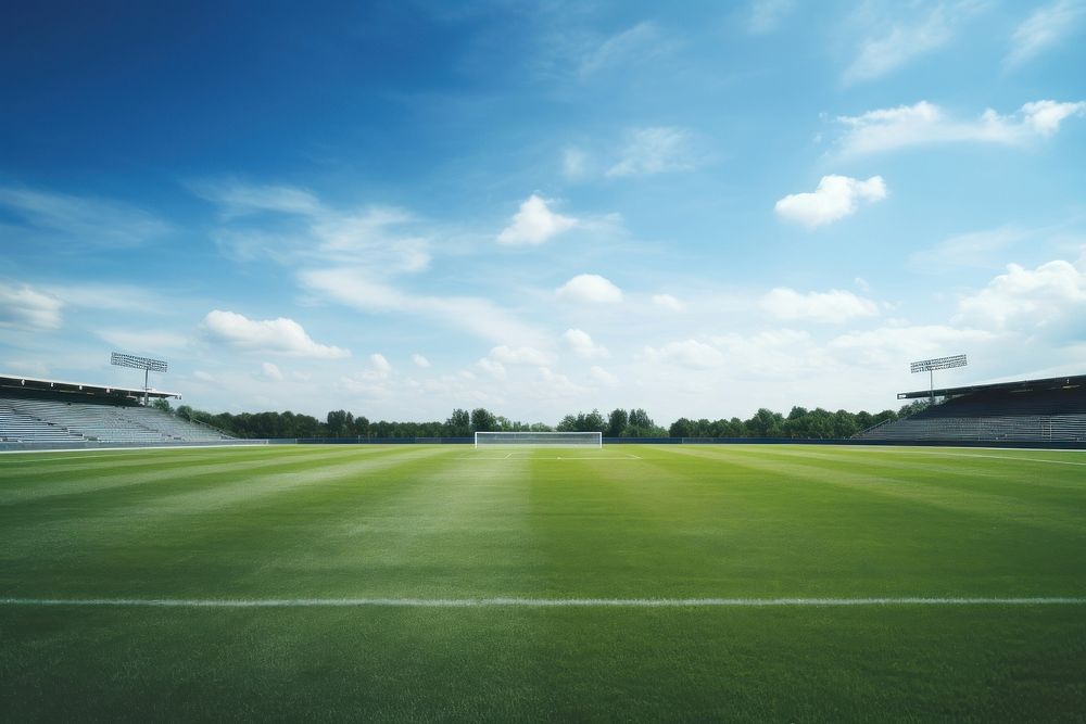 Field landscape outdoors football. 