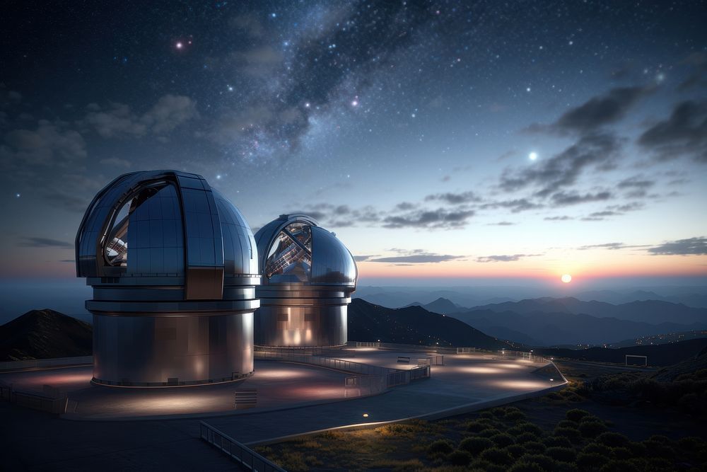 Planetary observation Extremely Large Telescope architecture observatory landscape. 