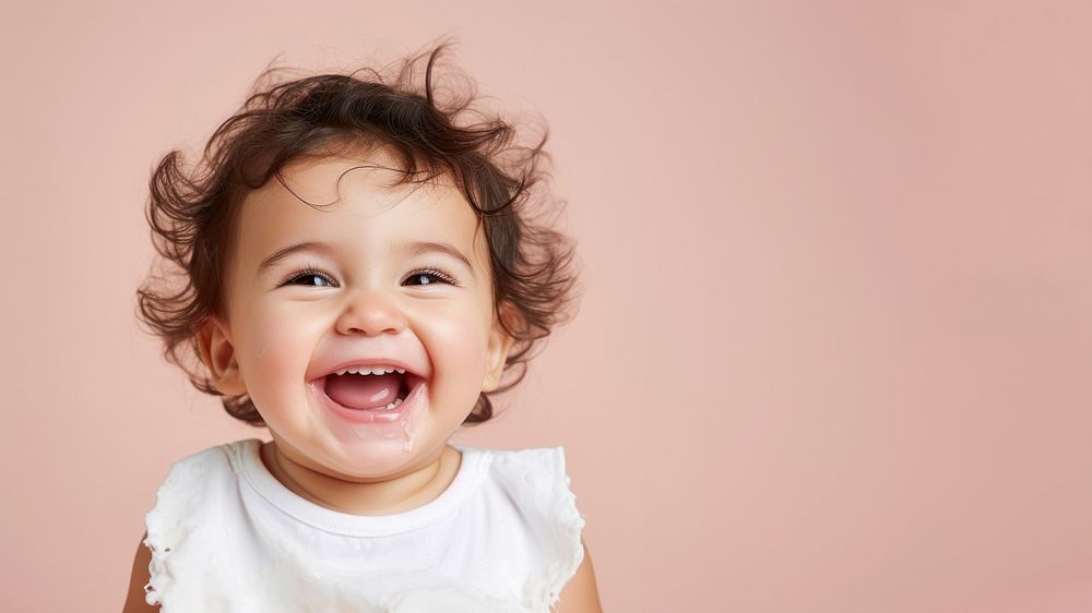 Baby laughing happiness innocence enjoyment. AI generated Image by rawpixel.