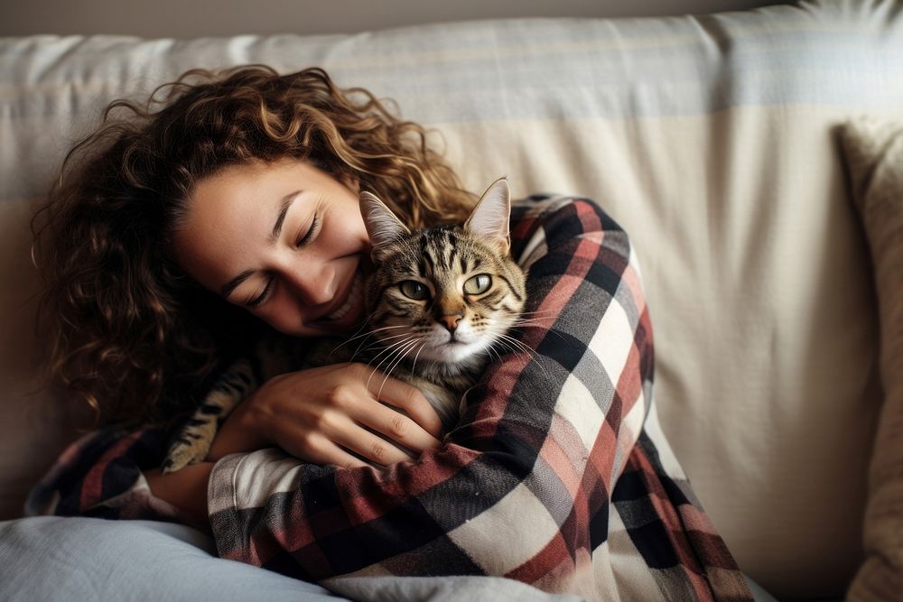 Cat portrait blanket animal. 