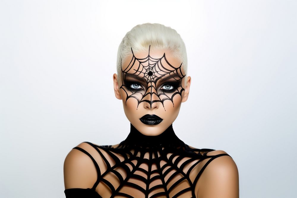 Spiderweb makeup portrait adult individuality. AI generated Image by rawpixel.