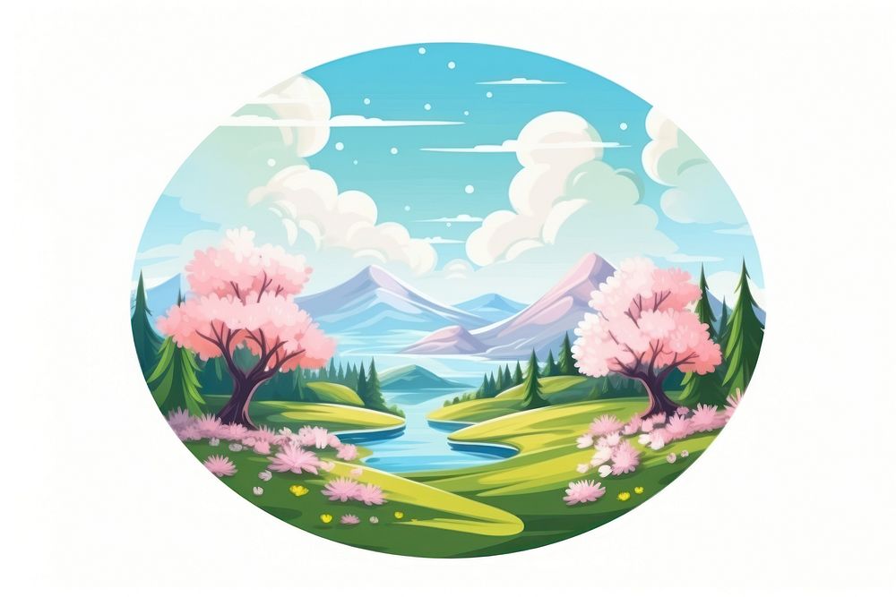 Spring circle icon outdoors cartoon nature. AI generated Image by rawpixel.