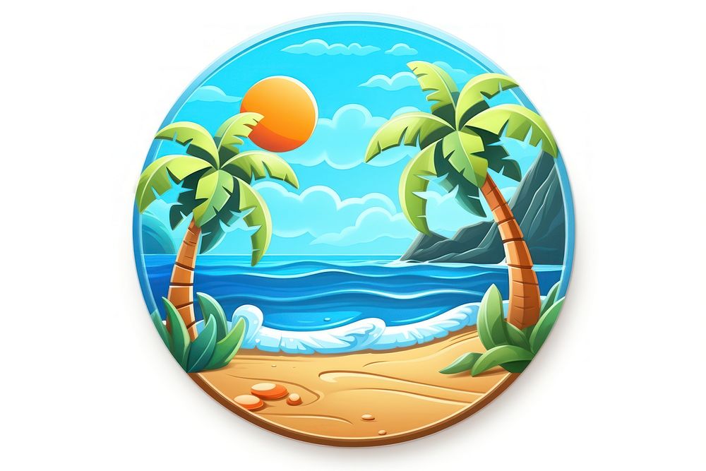 Summer circle icon cartoon nature beach. AI generated Image by rawpixel.