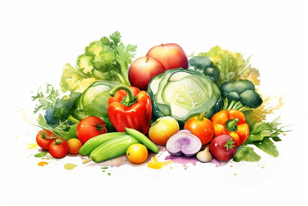 Fresh assorted vegetables fruit plant food. AI generated Image by rawpixel.