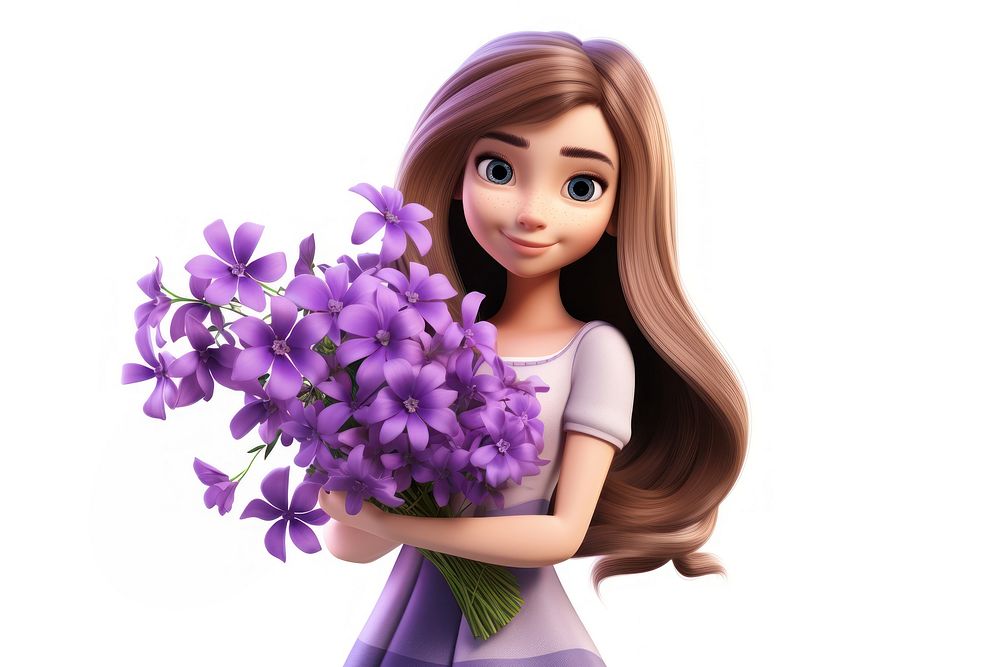 Cartoon girl flower adult plant. AI generated Image by rawpixel.
