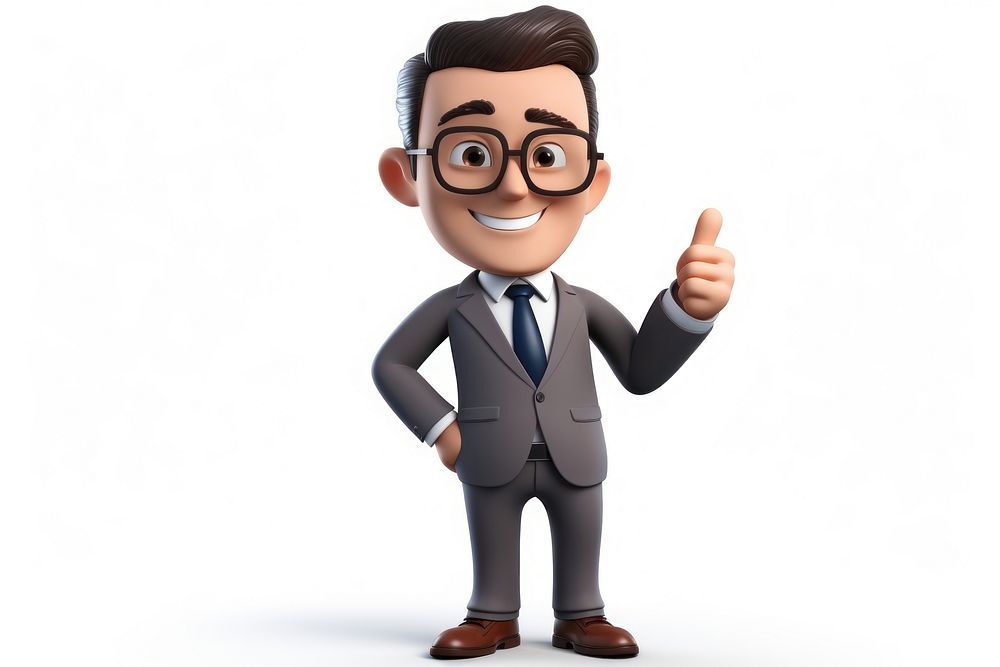 Cartoon man finger suit white background. AI generated Image by rawpixel.