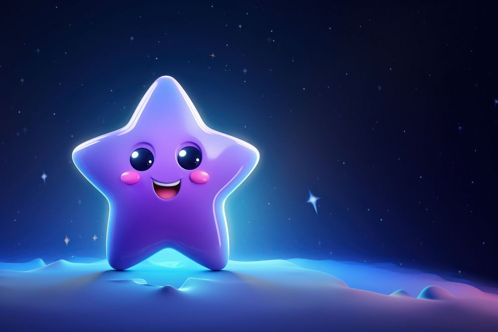 Star purple cartoon night. 