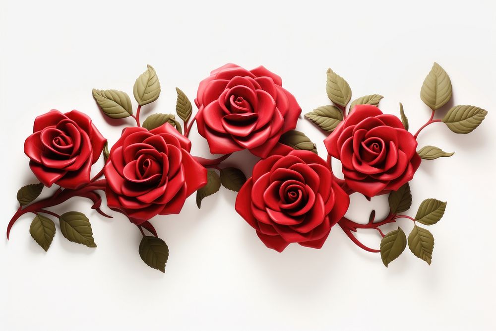 Red roses flower petal plant. AI generated Image by rawpixel.