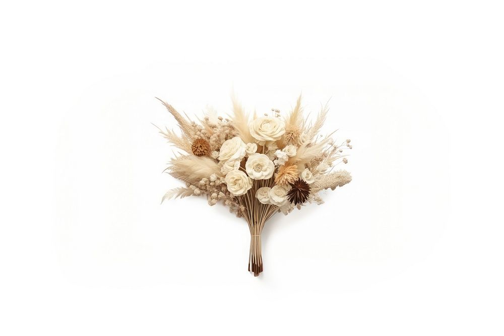 Dried wedding bouquet flower plant white background. AI generated Image by rawpixel.