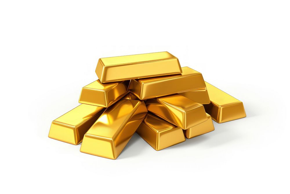 Gold bars white background investment currency. AI generated Image by rawpixel.