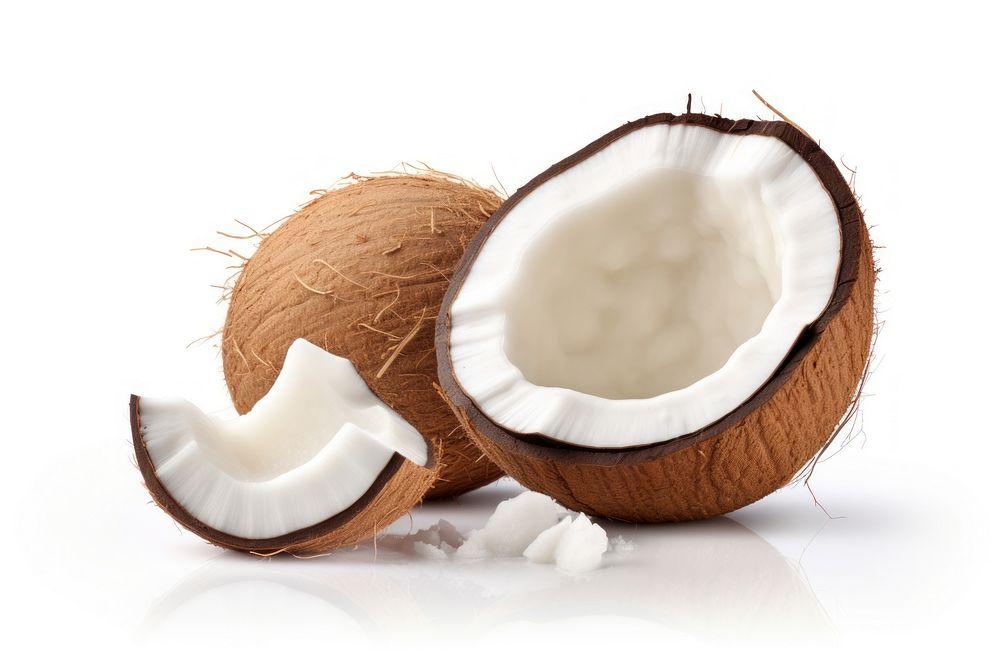 Coconut white food white background. AI generated Image by rawpixel.