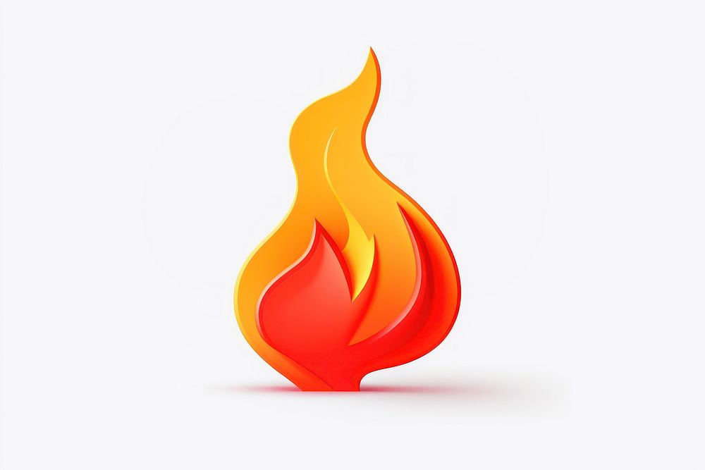 Fire flame icon burning red white background. AI generated Image by rawpixel.