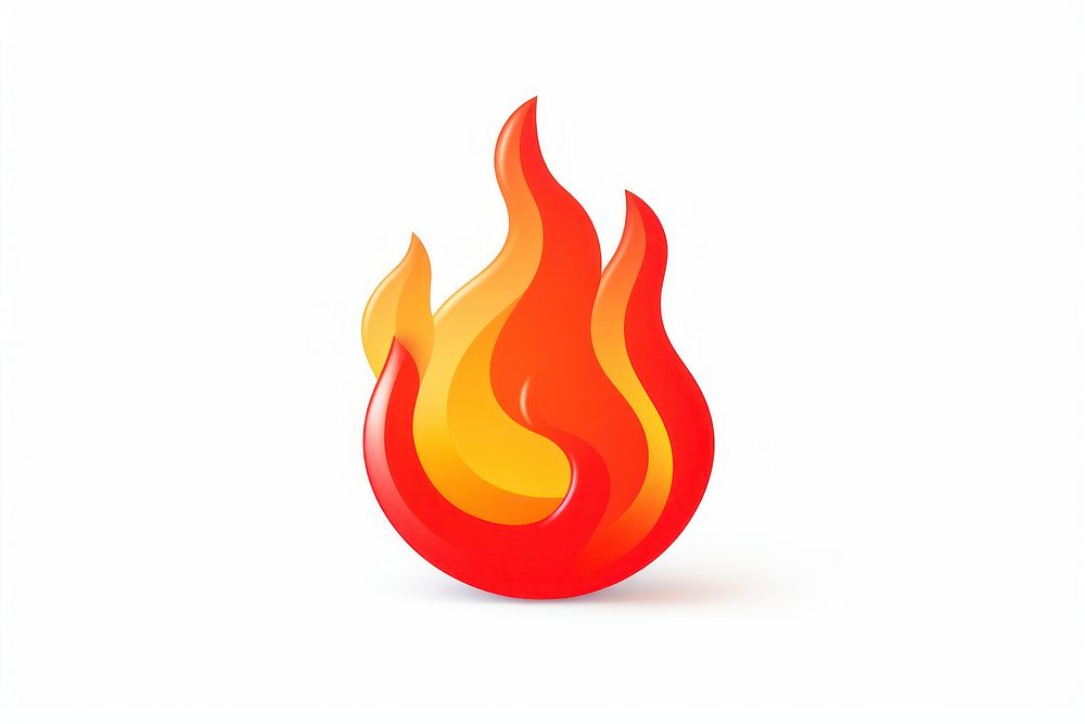 Fire flame icon burning red white background. AI generated Image by rawpixel.