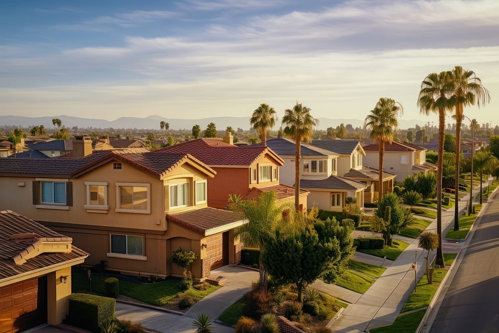 Neighborhood suburb architecture landscape. 