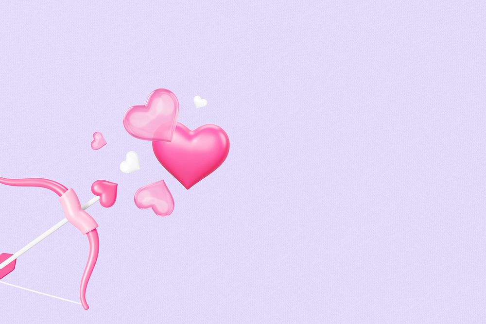 Cupid bow arrow background, 3D Valentine's Day remix