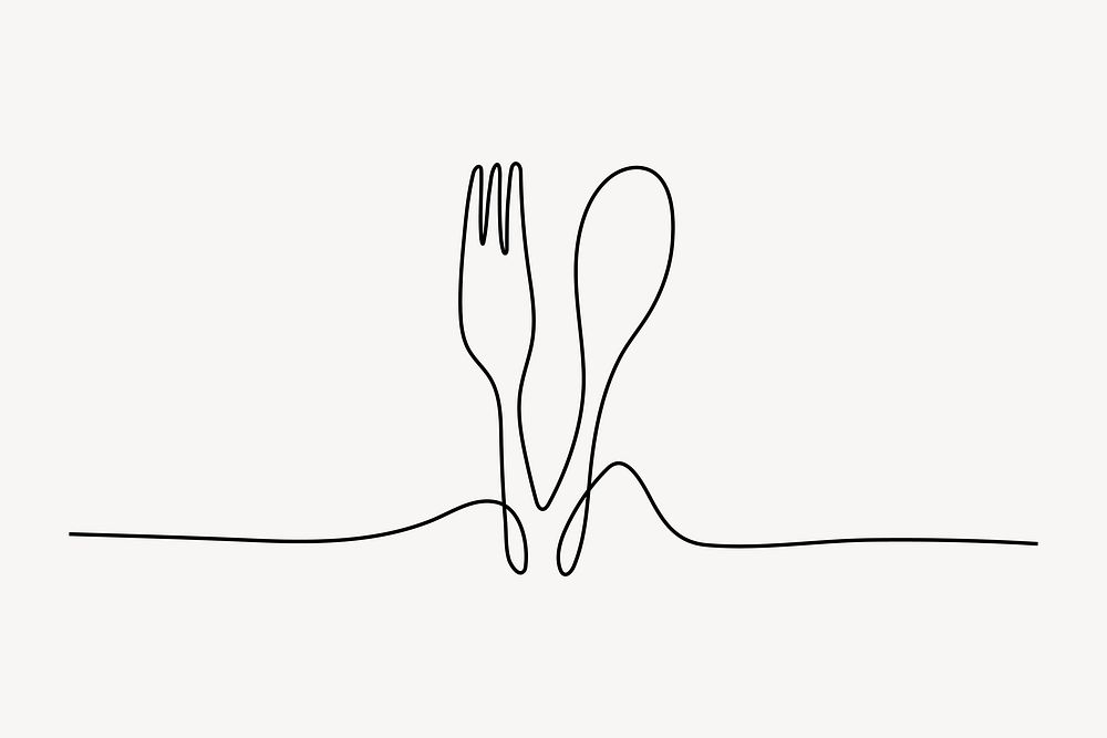 Eating utensils, aesthetic illustration design element 