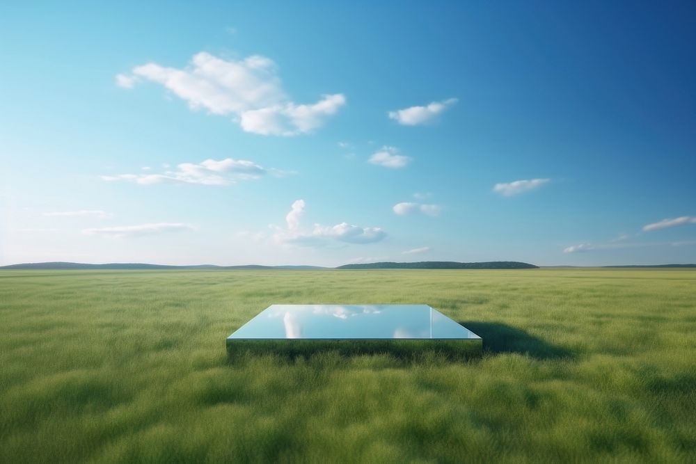 Mirror landscape sky rectangle. AI generated Image by rawpixel.