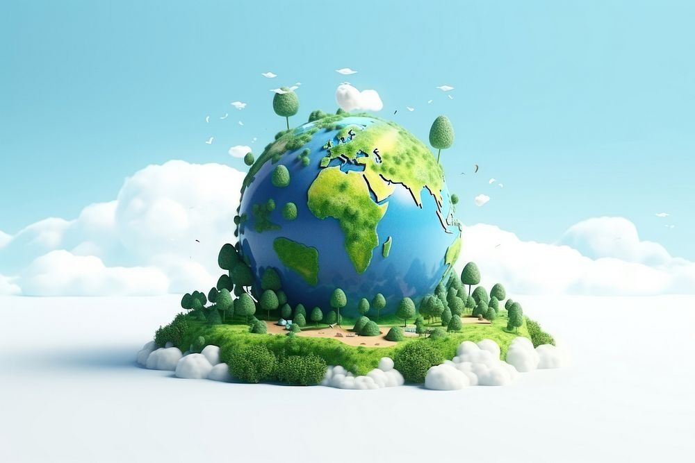 Nature earth 3d illustration planet. AI generated Image by rawpixel.