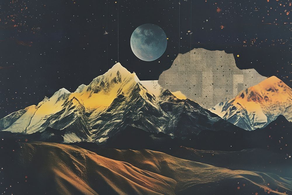 Background landscape mountain night. AI generated Image by rawpixel.