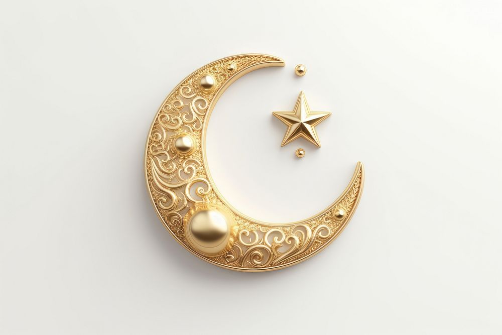 Gold jewelry locket moon. 