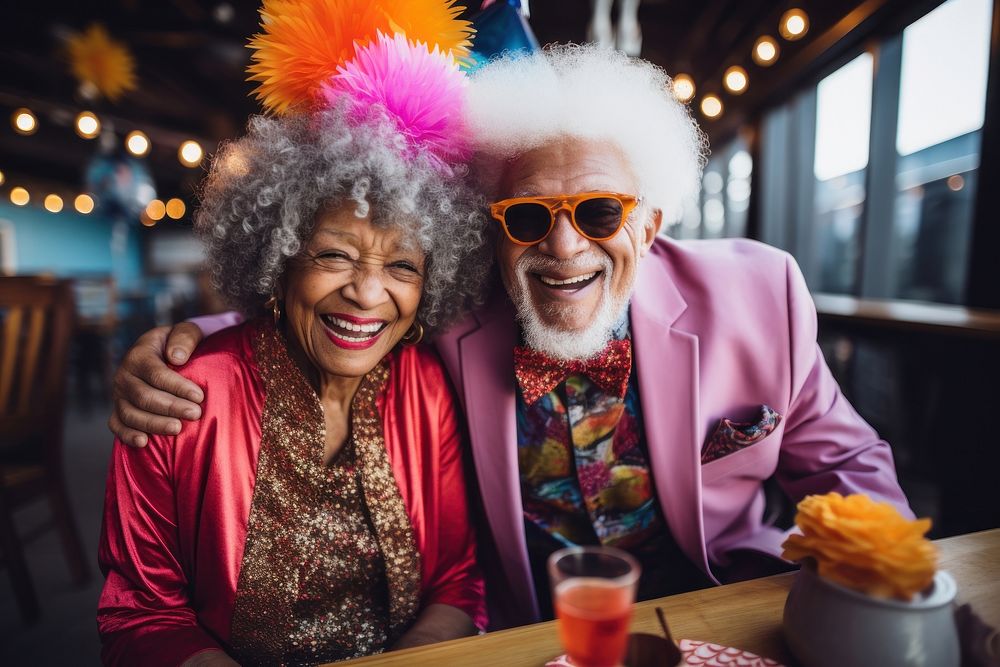 Senior couple laughing adult togetherness. AI generated Image by rawpixel.