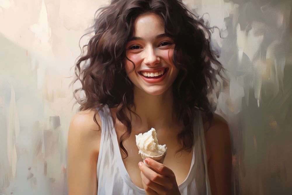 Girl laughing holding smile. AI generated Image by rawpixel.