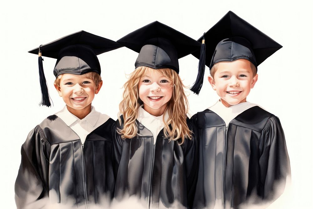 Kids graduation togetherness intelligence certificate. AI generated Image by rawpixel.