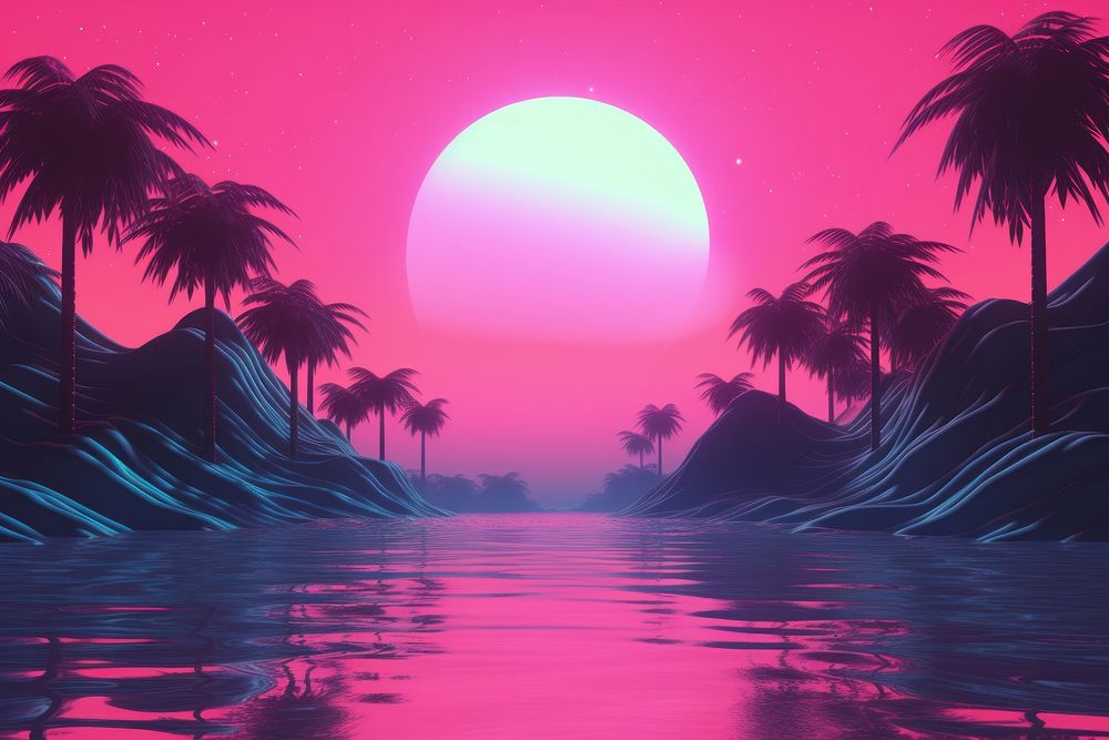 Party outdoors nature sunset. AI generated Image by rawpixel.