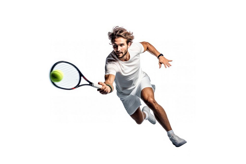 Young Caucasian man tennis sports racket. AI generated Image by rawpixel.
