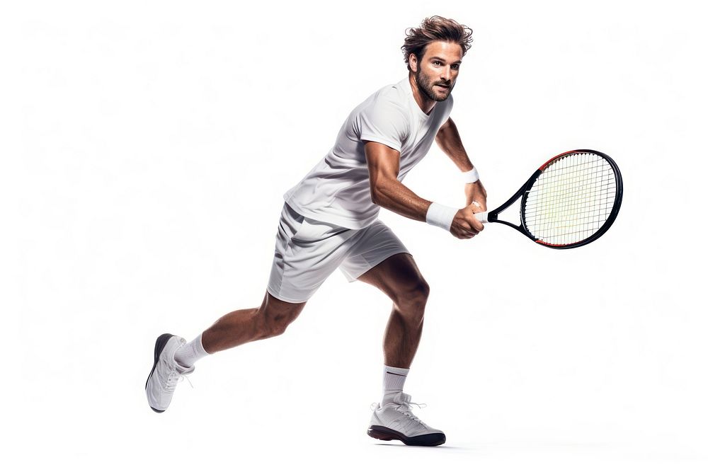 Young Caucasian man tennis footwear racket. AI generated Image by rawpixel.