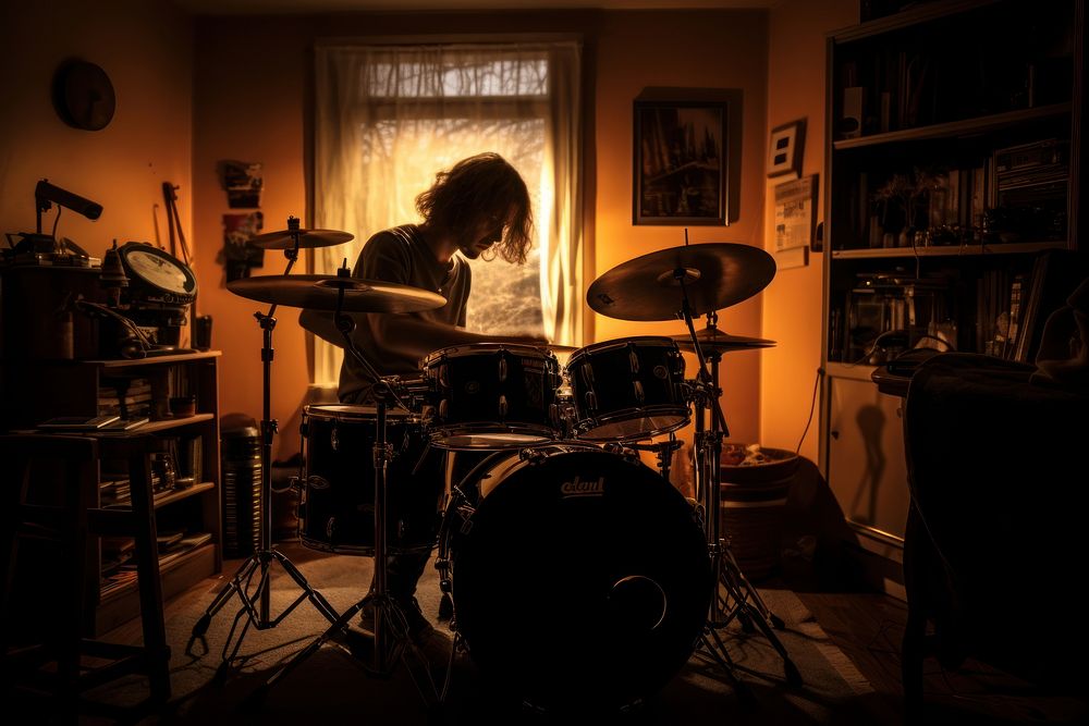 Musician playing drum musician percussion drummer. AI generated Image by rawpixel.